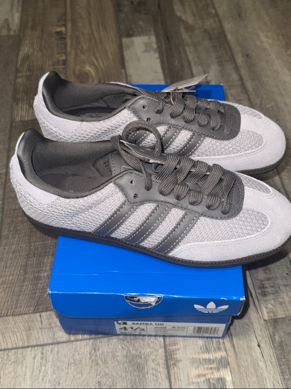 adidas Kids Samba Sneakers in Light Gray and Dark Gray